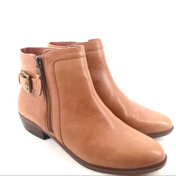 Lauren Ralph Lauren Leather Tan Brown Bootie Sz 9 - Picture 1 of 8